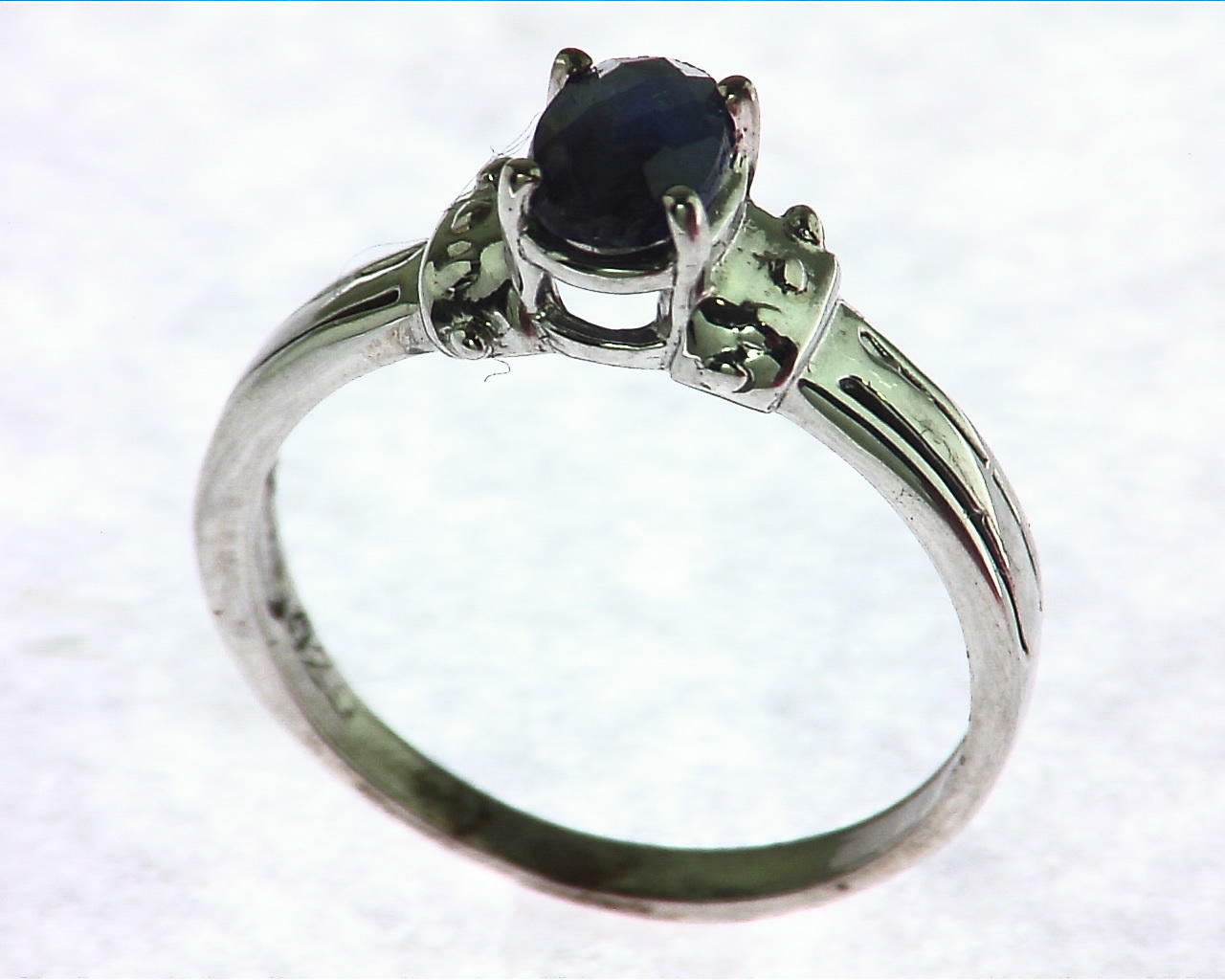 Blue Sapphire Sterling Silver Ring 1