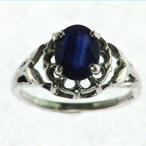 Blue Ceylon Sapphire Set in Sterling Silver Ring