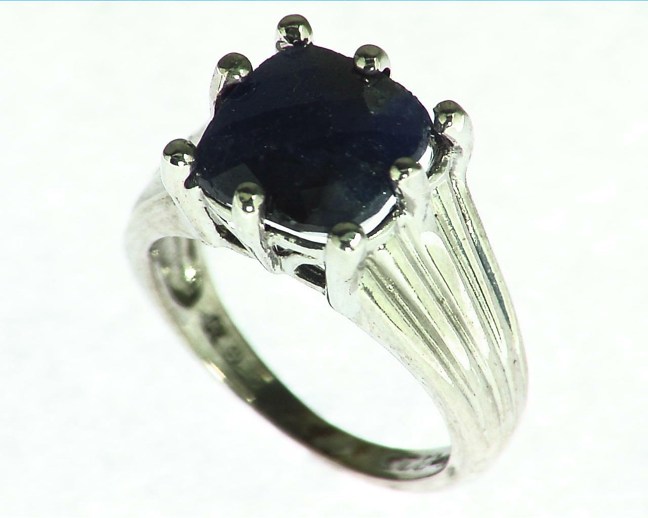 Blue Sapphire Natural Genuine Gemstone Sterling Silver Ring RSS467