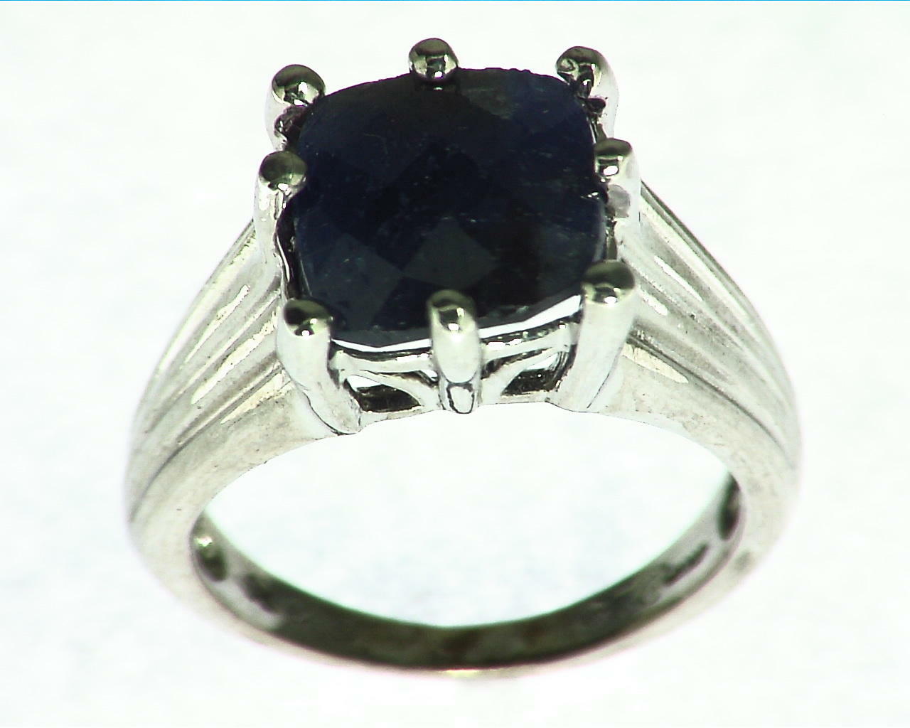 Blue Sapphire Natural Genuine Gemstone Sterling Silver Ring RSS467 3