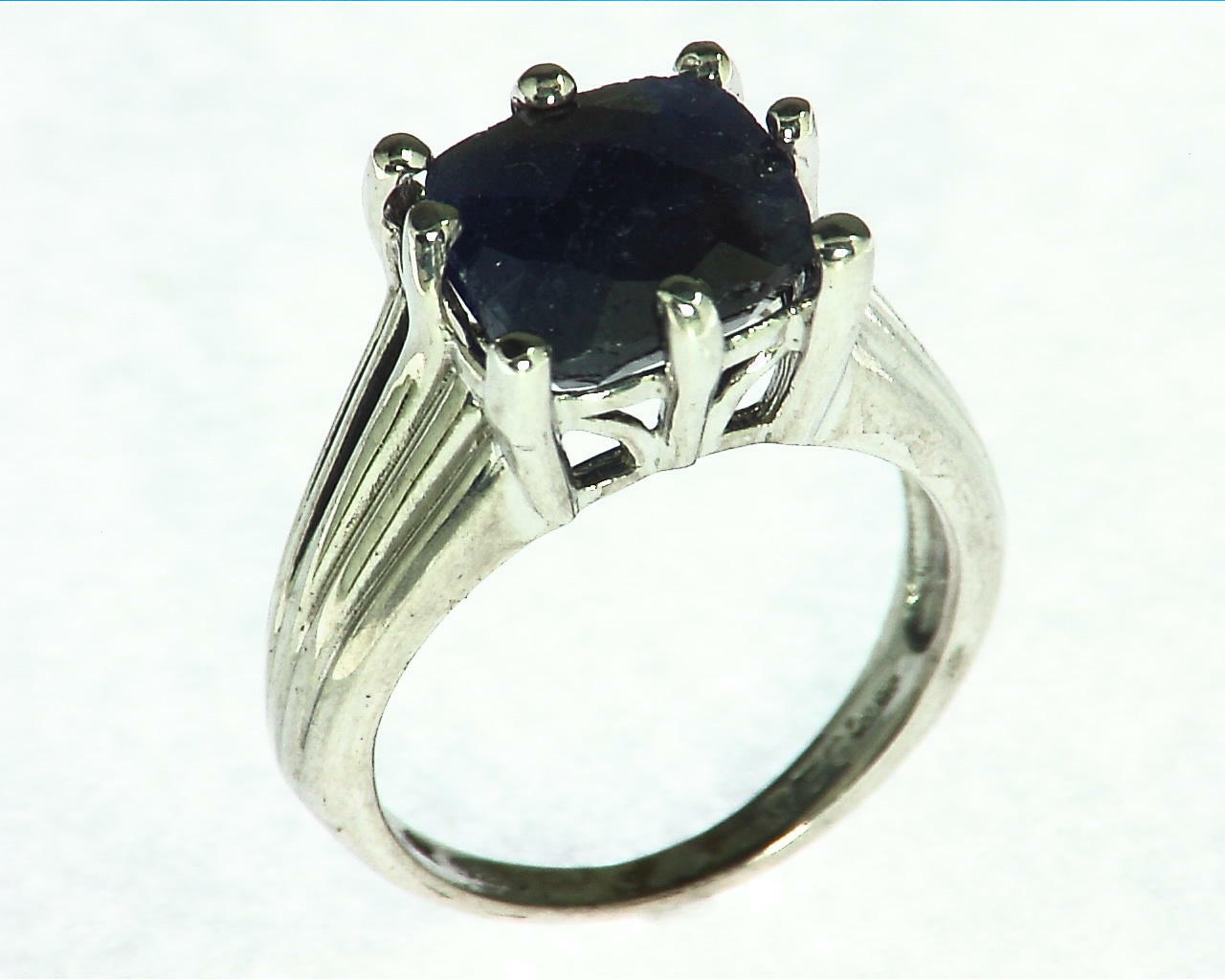 Blue Sapphire Natural Genuine Gemstone Sterling Silver Ring RSS467 5
