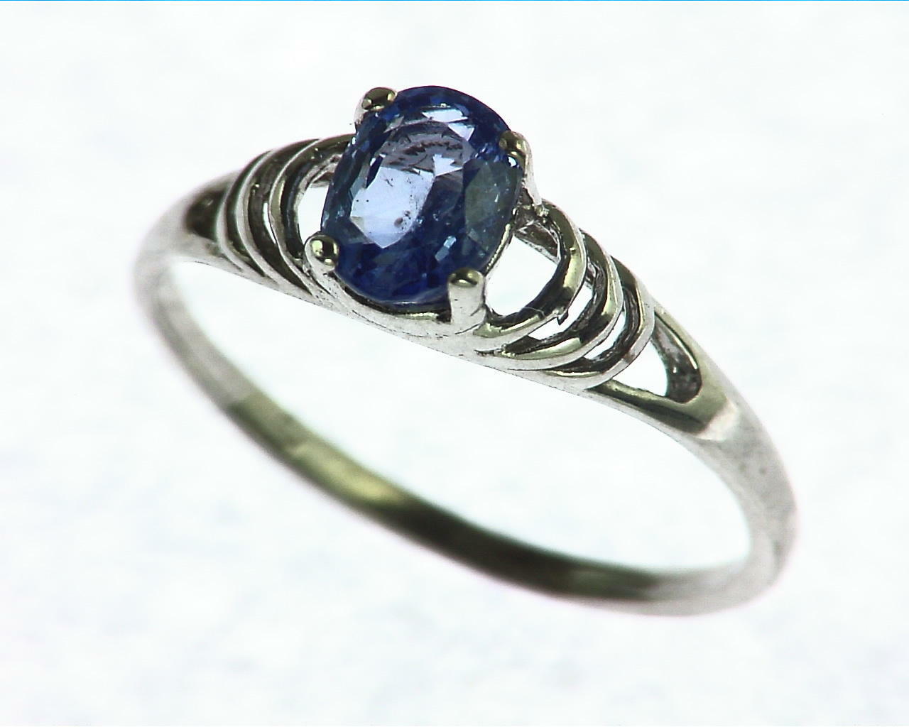 Blue Sapphire Natural Genuine Gemstone Sterling Silver Ring RSS516 3