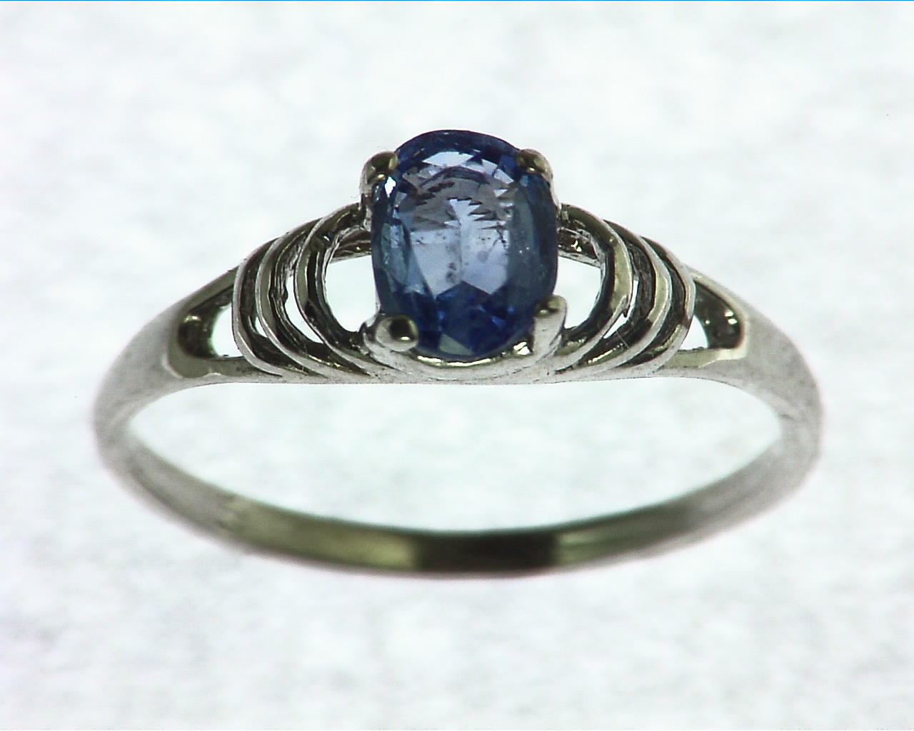 Blue Sapphire Natural Genuine Gemstone Sterling Silver Ring RSS516 6