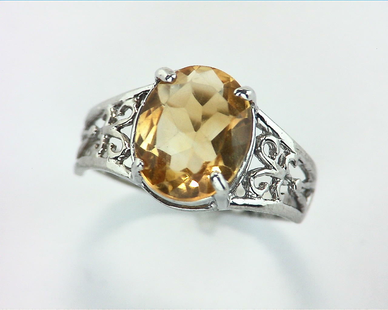 Citrine Sterling Silver Lady,s Ring RSS271 1
