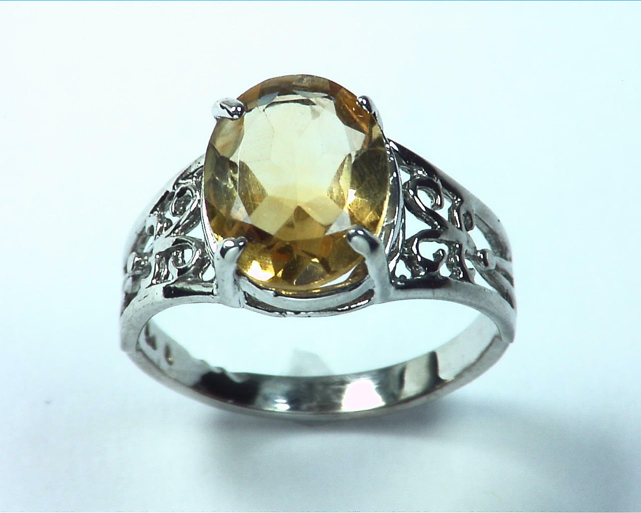 Citrine Sterling Silver Lady,s Ring RSS271 5