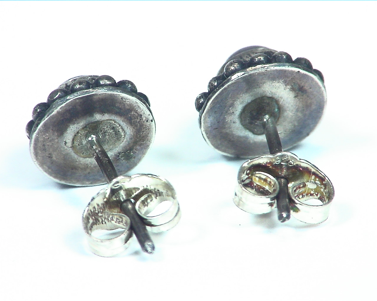 Garnet stud flower design Earrings sterling silver ESS,799 3