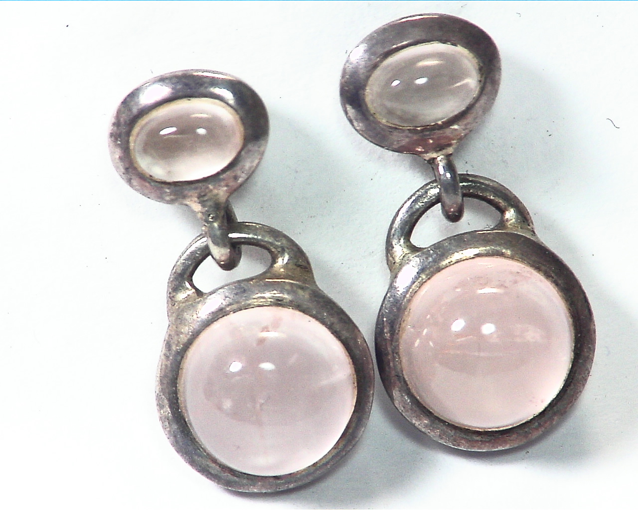 Rose Quarts Natural Genuine Sterling Silver Earrings ESS 827 2