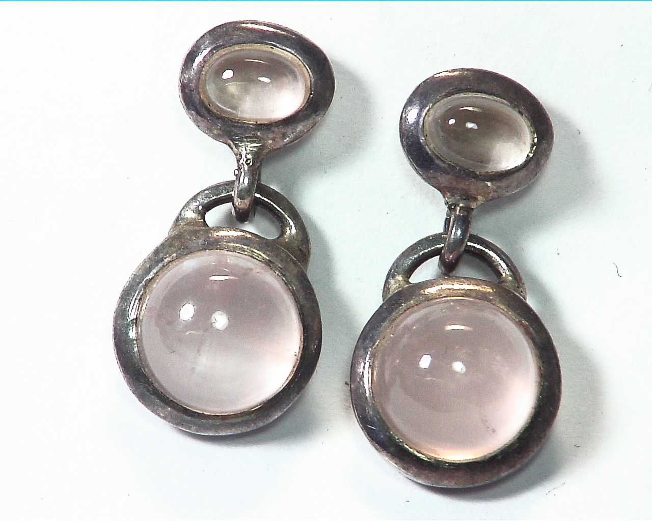 Rose Quarts Natural Genuine Sterling Silver Earrings ESS 827 3