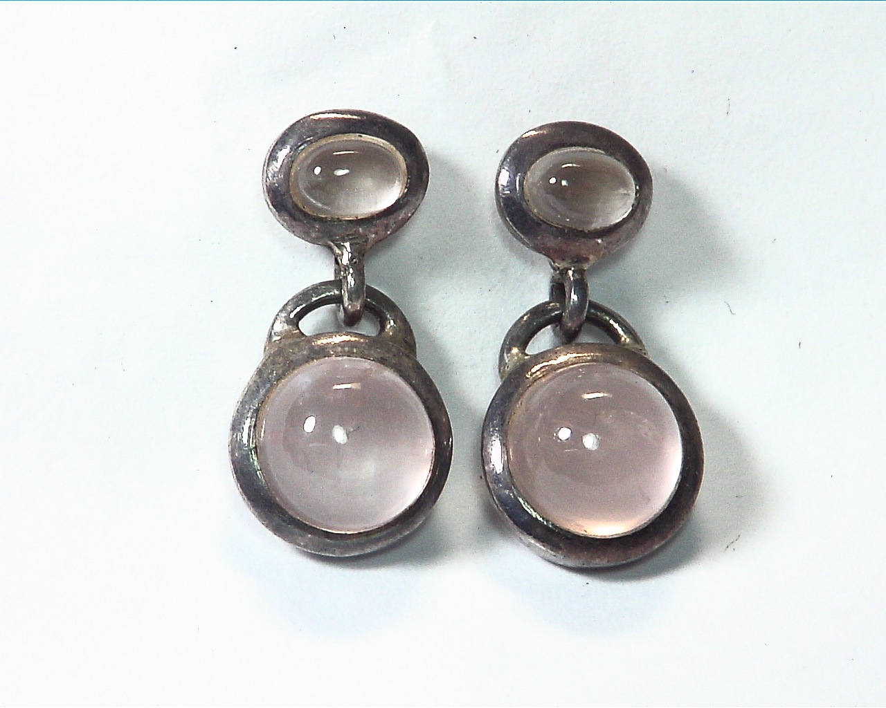 Rose Quarts Natural Genuine Sterling Silver Earrings ESS 827 4