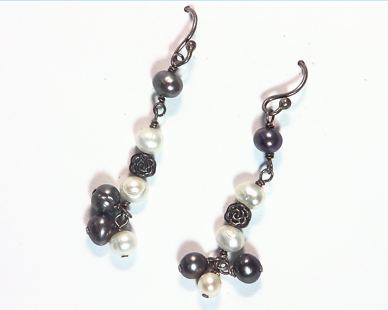 Pearl Sterling Silver Dangling earrings ESS,851 4