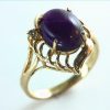 Amethyst set in a Beautiful 14 kt Yellow Gold Engagement Ring Design 1