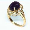 Amethyst set in a Beautiful 14 kt Yellow Gold Engagement Ring Design 4
