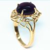 Amethyst set in a Beautiful 14 kt Yellow Gold Engagement Ring Design 3