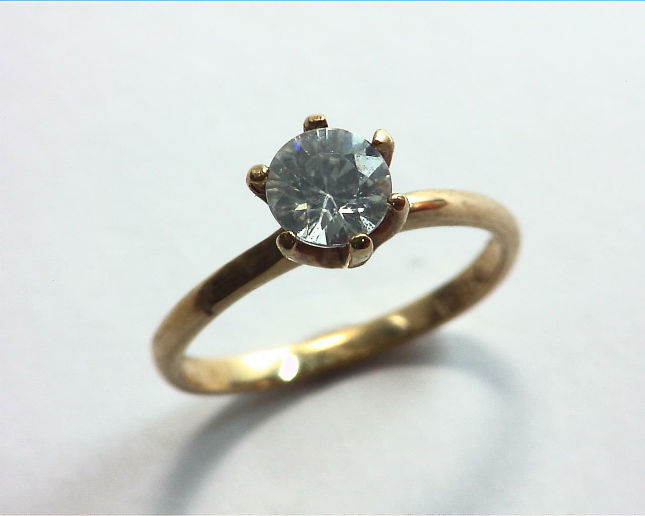 White Zircon Natural Genuine Gemstone Lady,s Gold Ring RFK223 4
