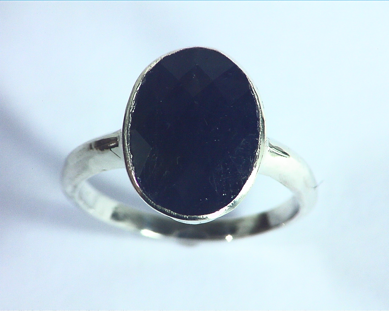 Blue Sapphire Natural Genuine Gemstone Silver Ring RSS1094 1