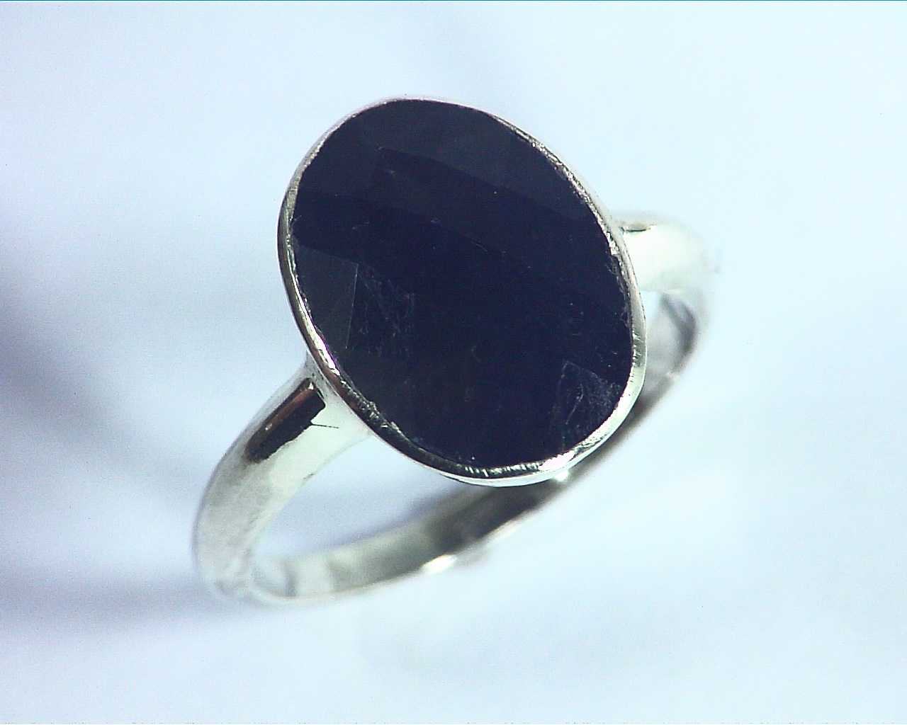 Blue Sapphire Natural Genuine Gemstone Silver Ring RSS1094 2