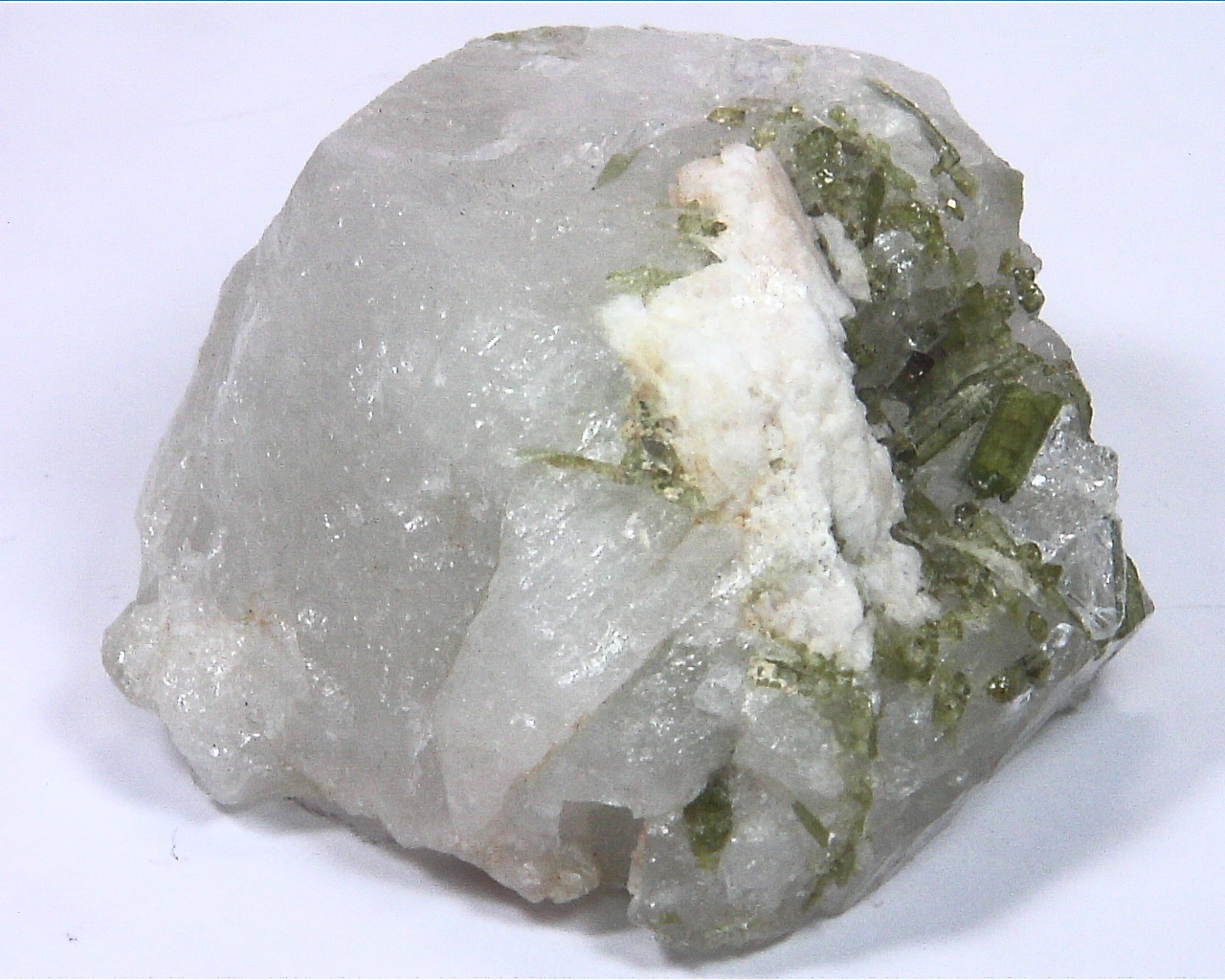 Quarts Crystal with Green Tourmaline Crystals,MS,788