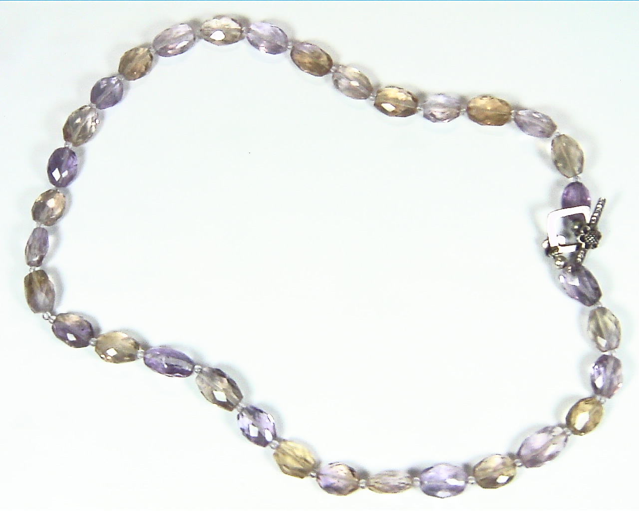 Ametrine Natural Genuine Gemstone Bead Necklace NBD,902 5