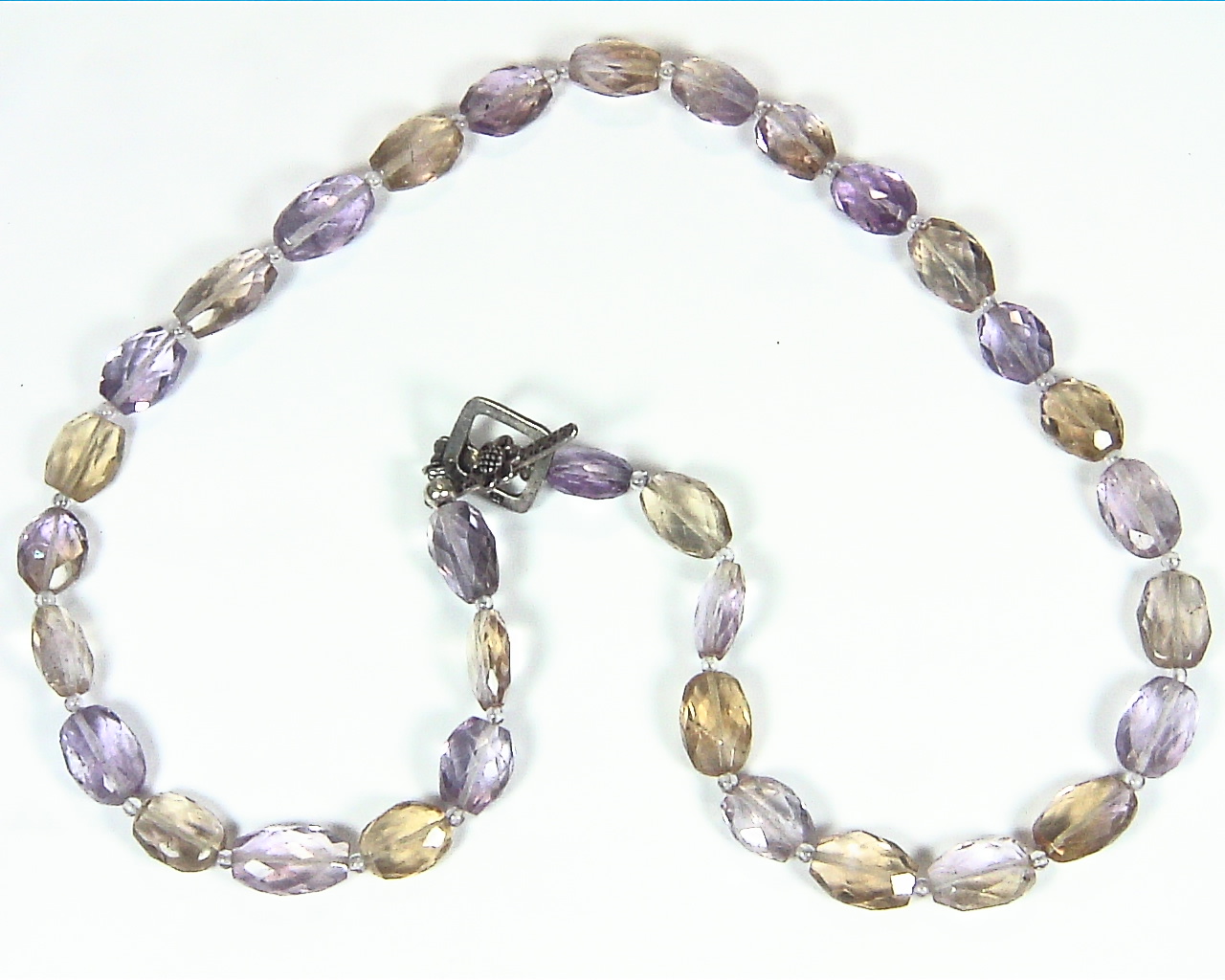 Ametrine Natural Genuine Gemstone Bead Necklace NBD,902 8