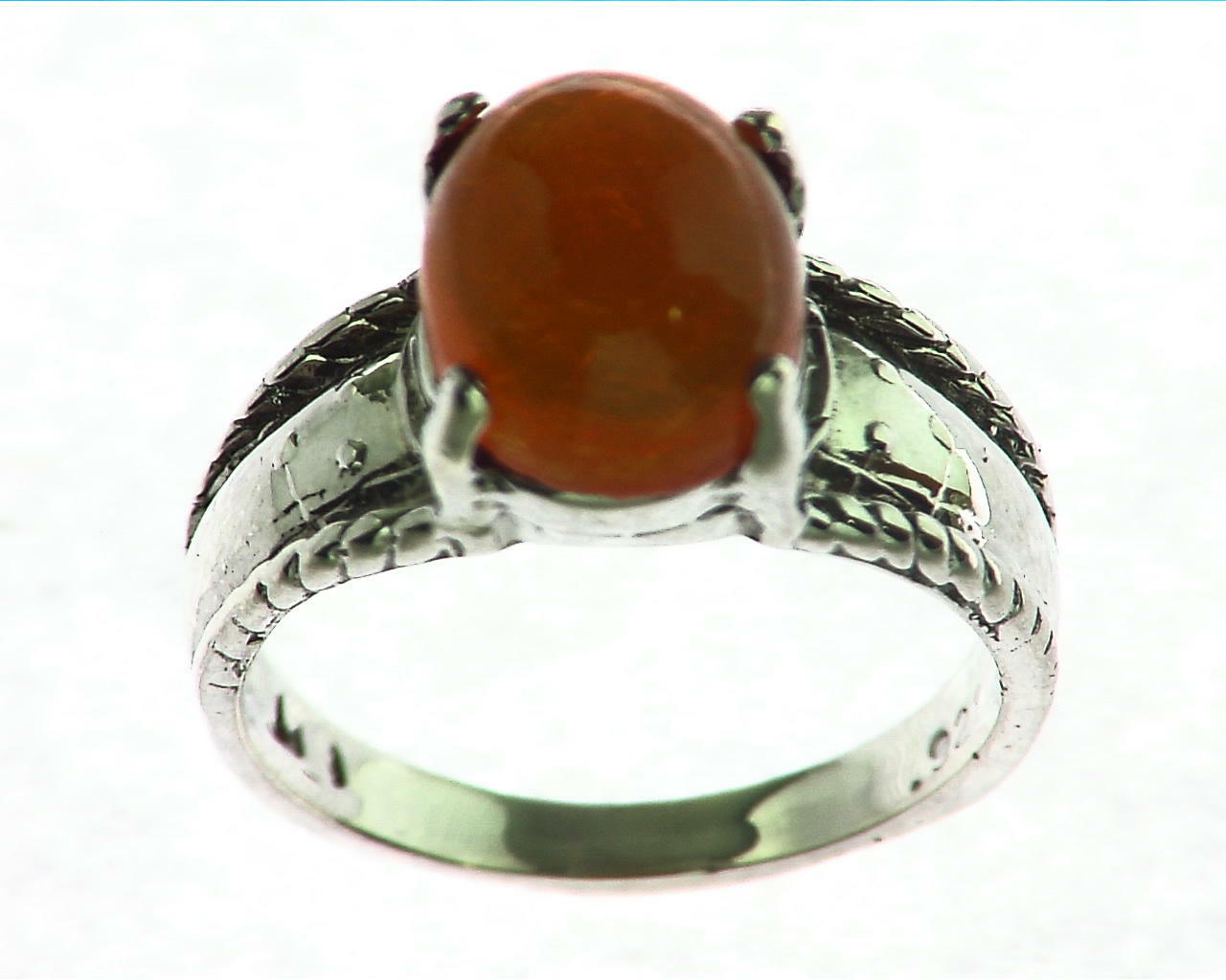Fire Opal Cabochon Sterling Silver 3