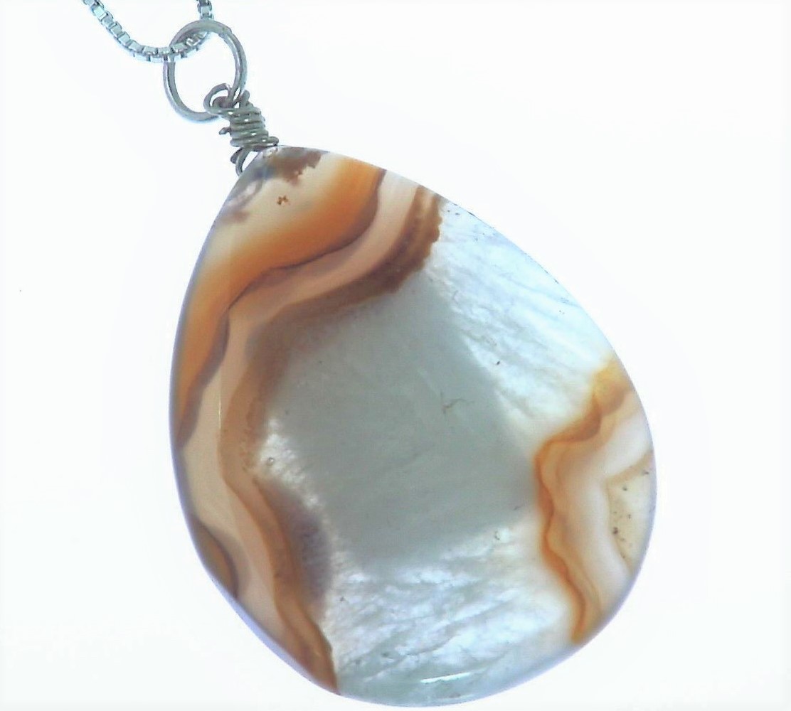Agate Silver Pendent
