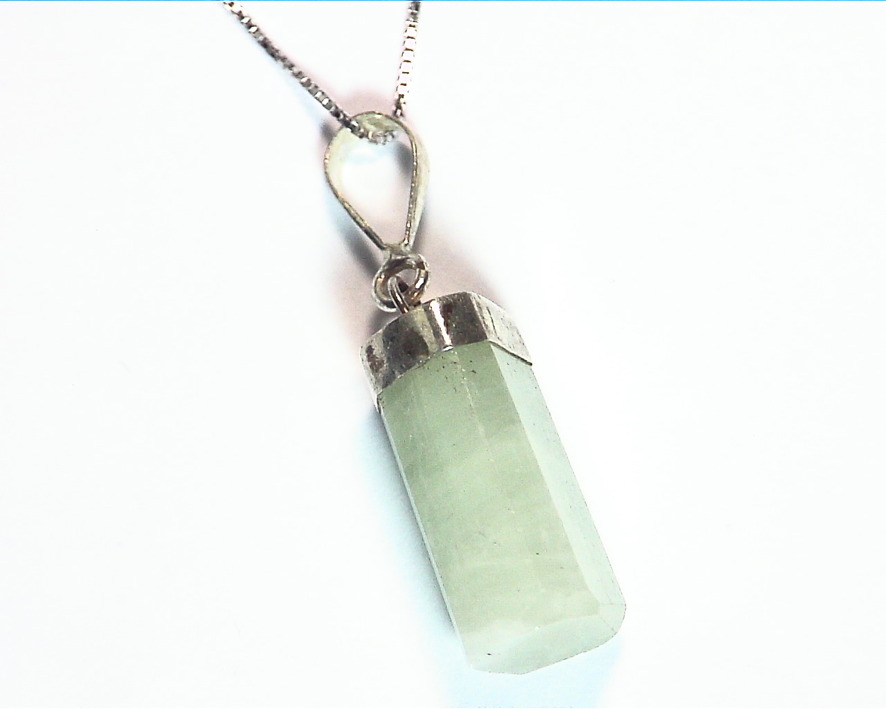 Natural Genuine Aquamarine Crystal Pendant in Sterling Silver PSS,858 2