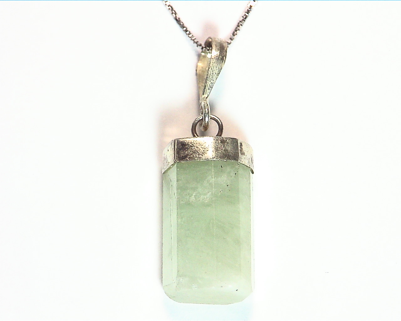 Natural Genuine Aquamarine Crystal Pendant in Sterling Silver PSS,858 3