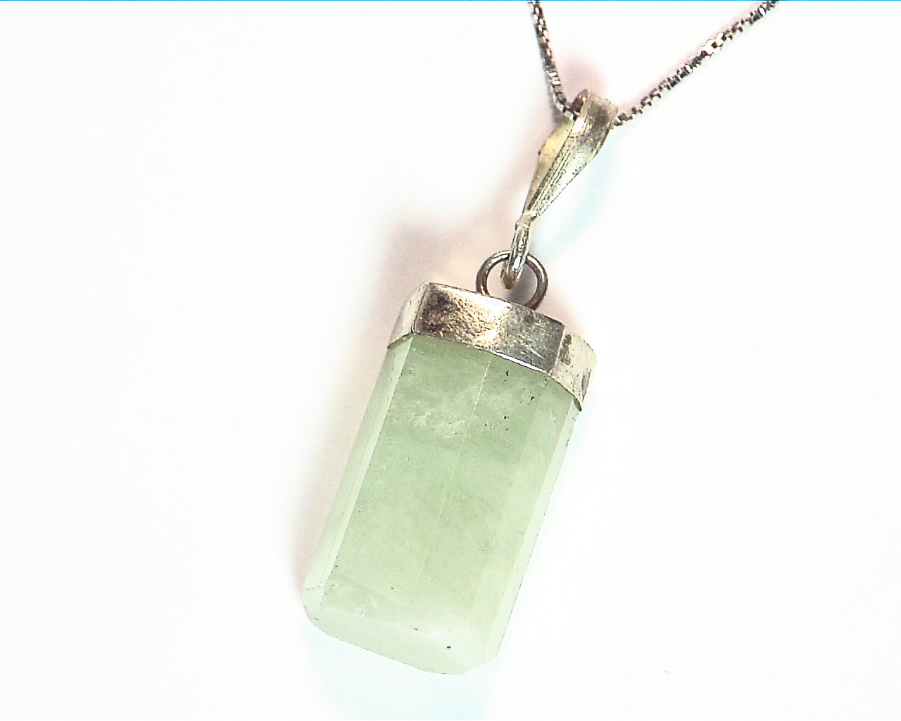 Natural Genuine Aquamarine Crystal Pendant in Sterling Silver PSS,858 4