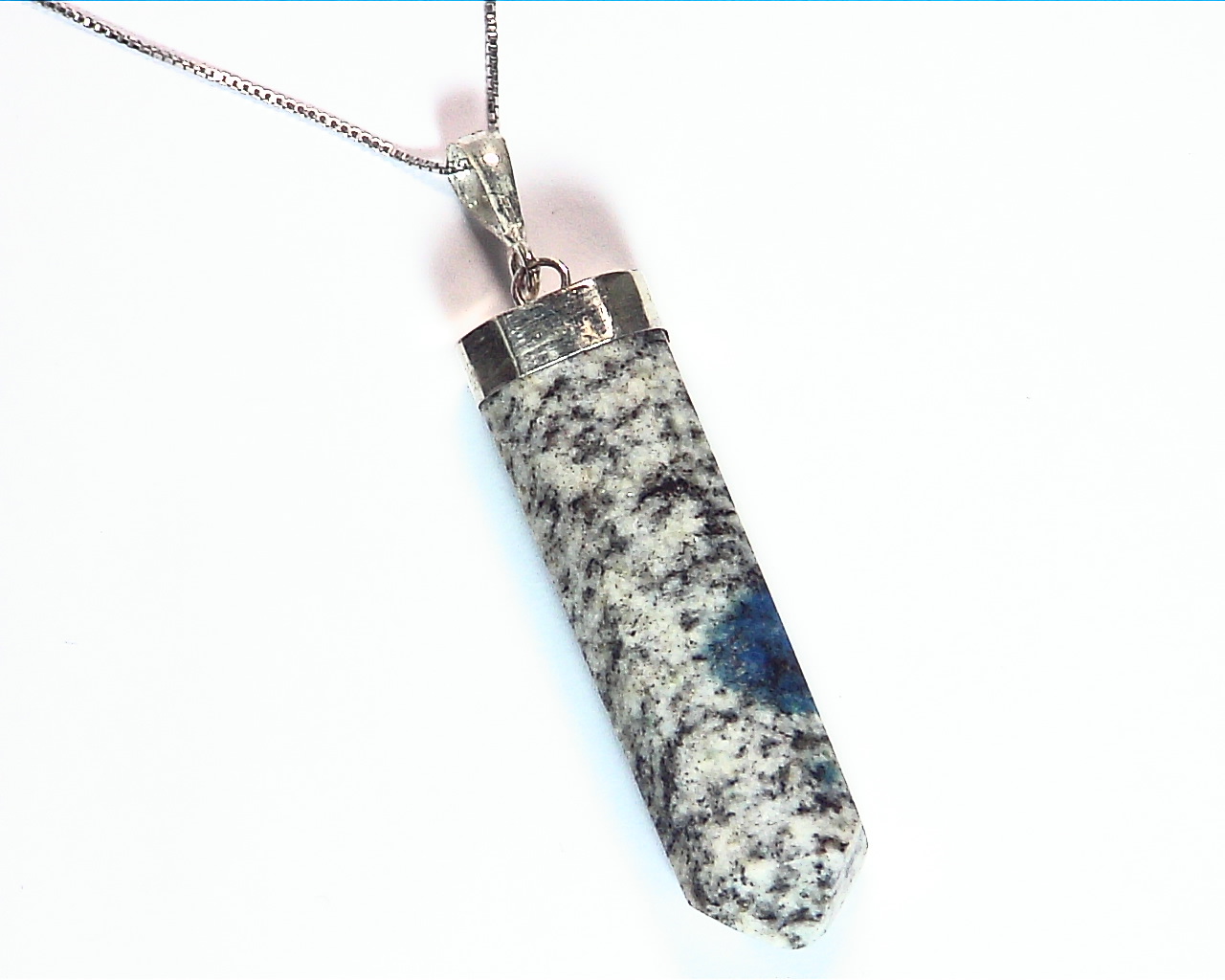 Azurite and Granite Sterling Silver Crystal Pendent PSS,873 2