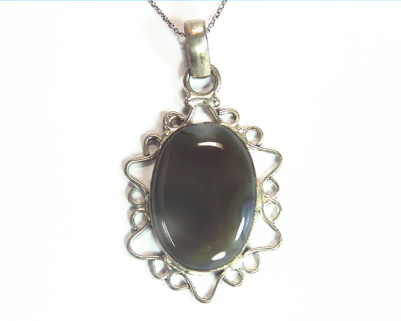 Natural Genuine Agate Silver Pendent PSS,894 1
