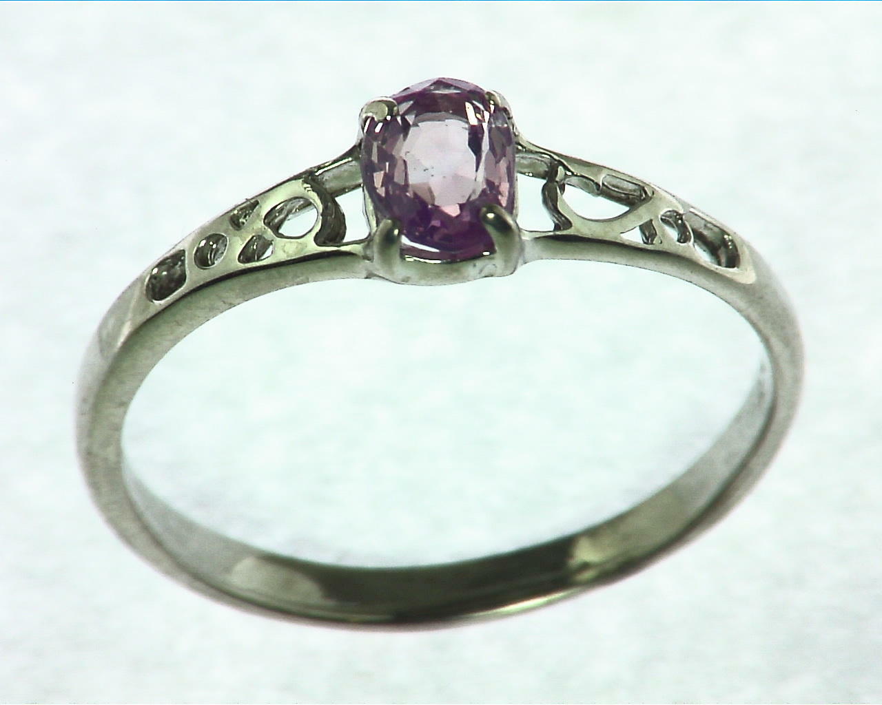 Pink Sapphire Sterling Silver Ring