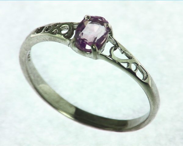 Pink Sapphire Sterling Silver Ring 2