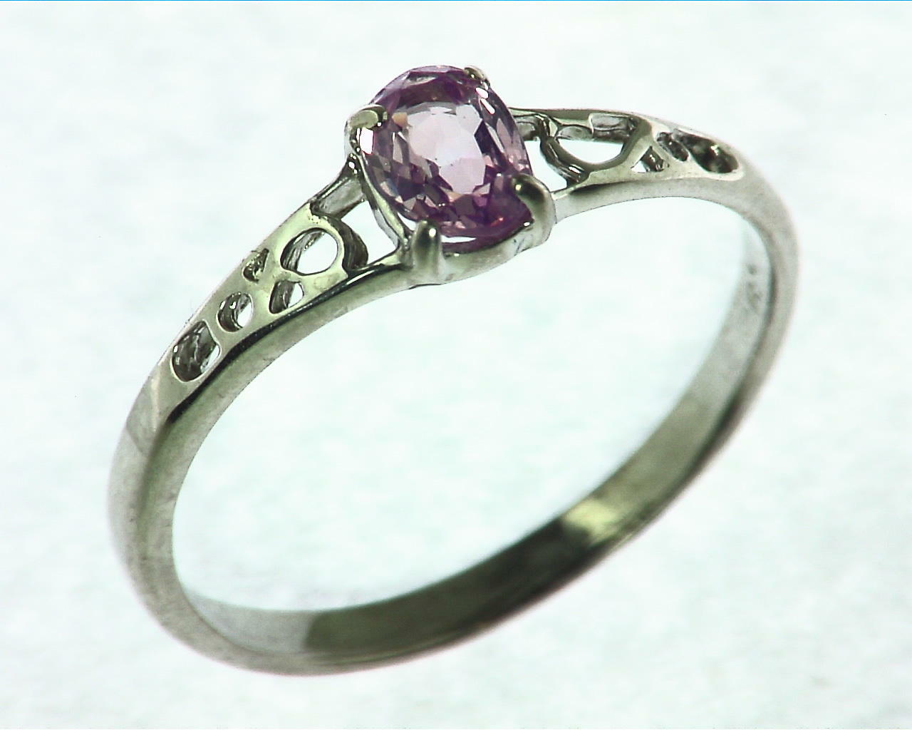 Pink Sapphire Sterling Silver Ring 3