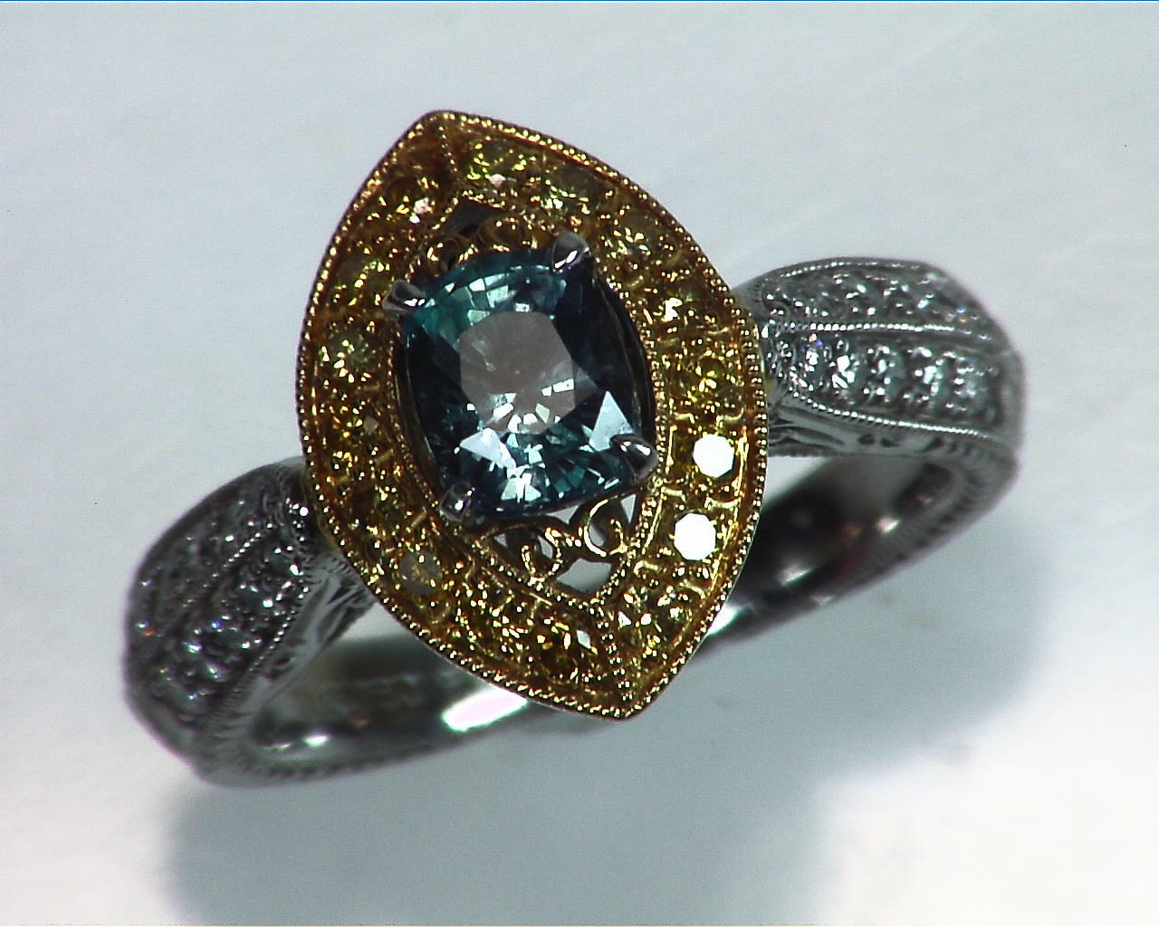 Alexandrite Natural Genuine Gemstone Diamond Yellow Gold Diamond Ring RSS,308 3