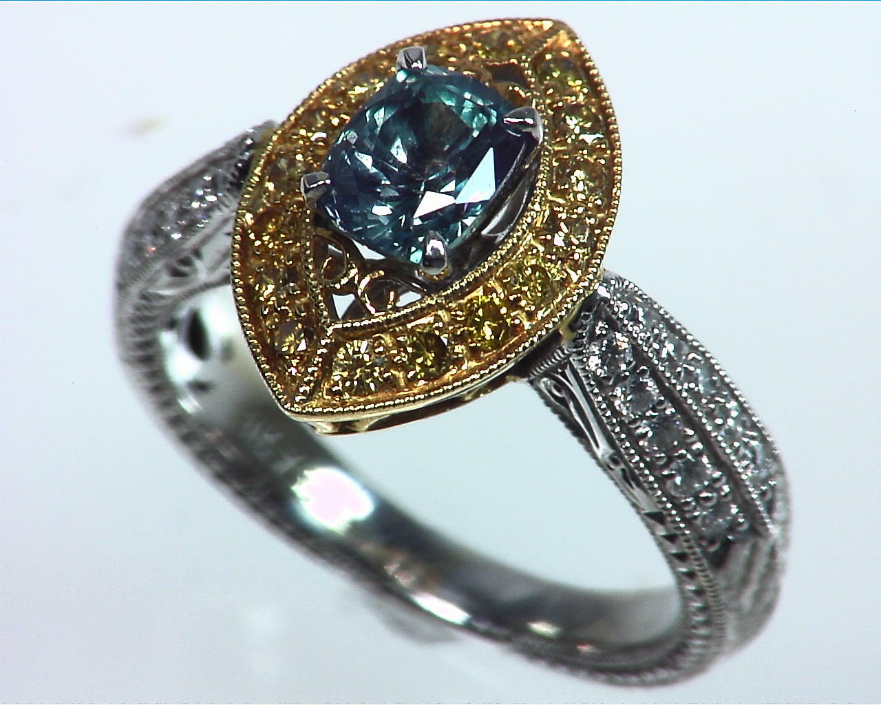 Alexandrite Natural Genuine Gemstone Diamond Yellow Gold Diamond Ring RSS,308 4