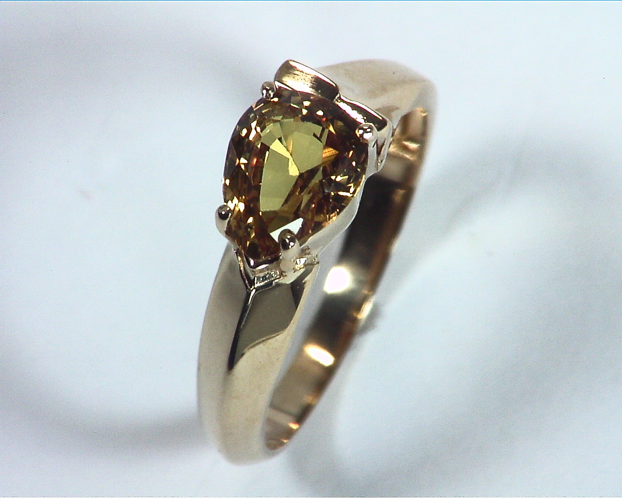 Yellow Sapphire Golden Color,Gemstone Lady,s Gold Ring RFK,363 6