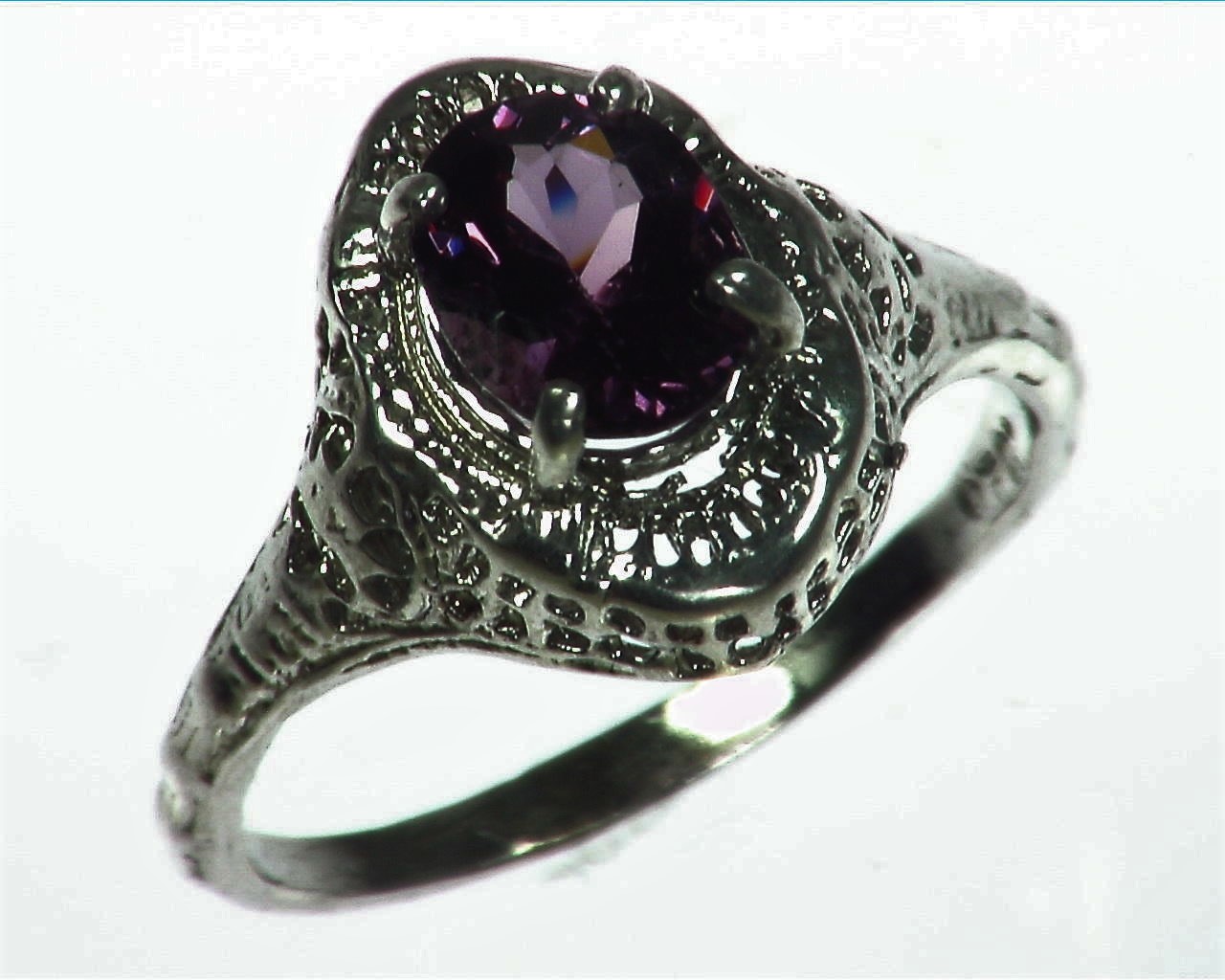 Purple Spinel (Sri Lankan) Genuine Gemstone in Sterling Silver Ring RSS1032