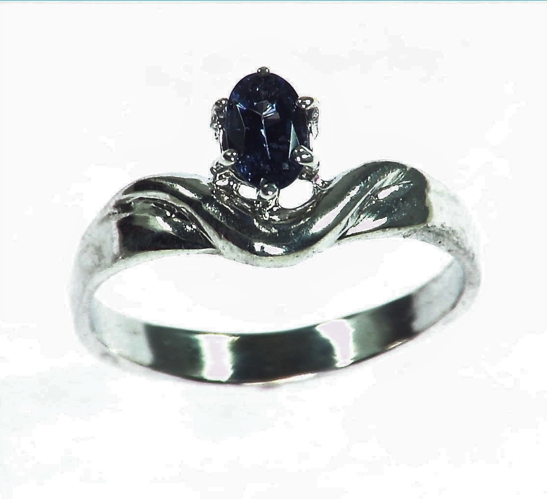 Blue Spinel Natural Genuine Gemstone Set in Sterling Silver Ring RSS1035