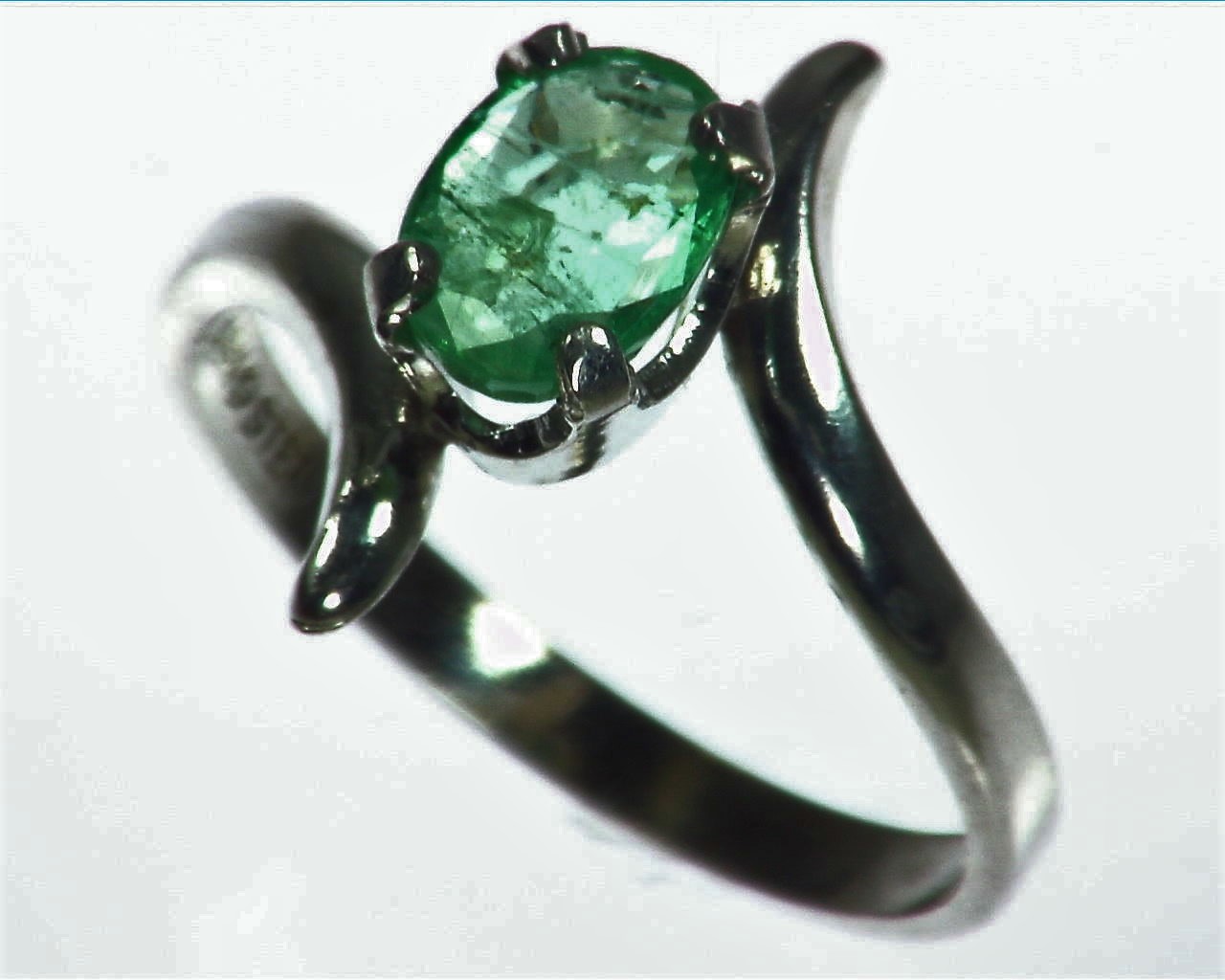 Emerald Natural Genuine Gemstone Sterling Silver Ring RSS1049 5