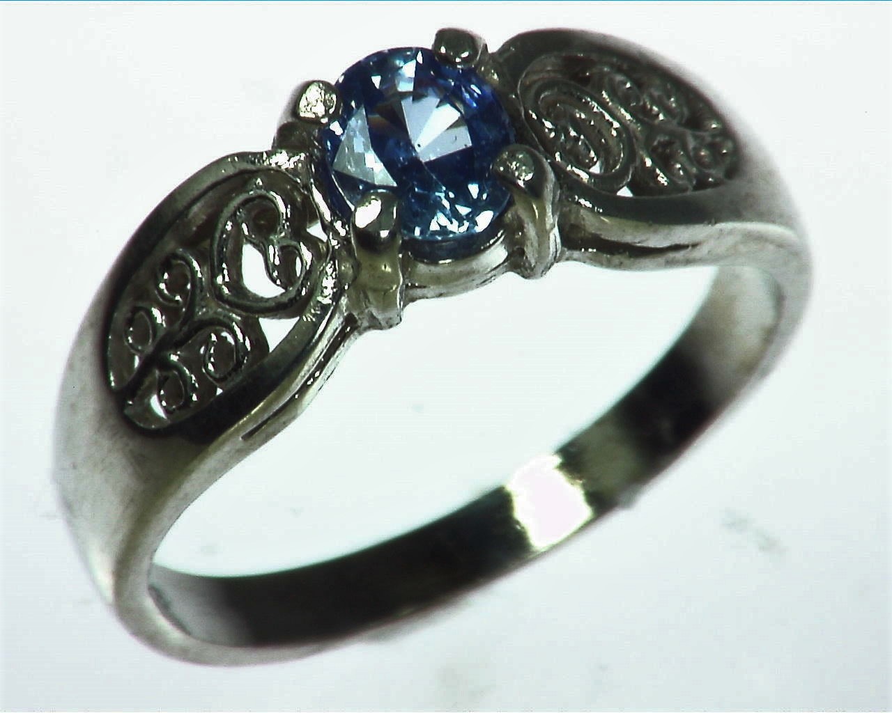 Blue Sapphire Sterling Silver Lady,s Ring RSS1052 6