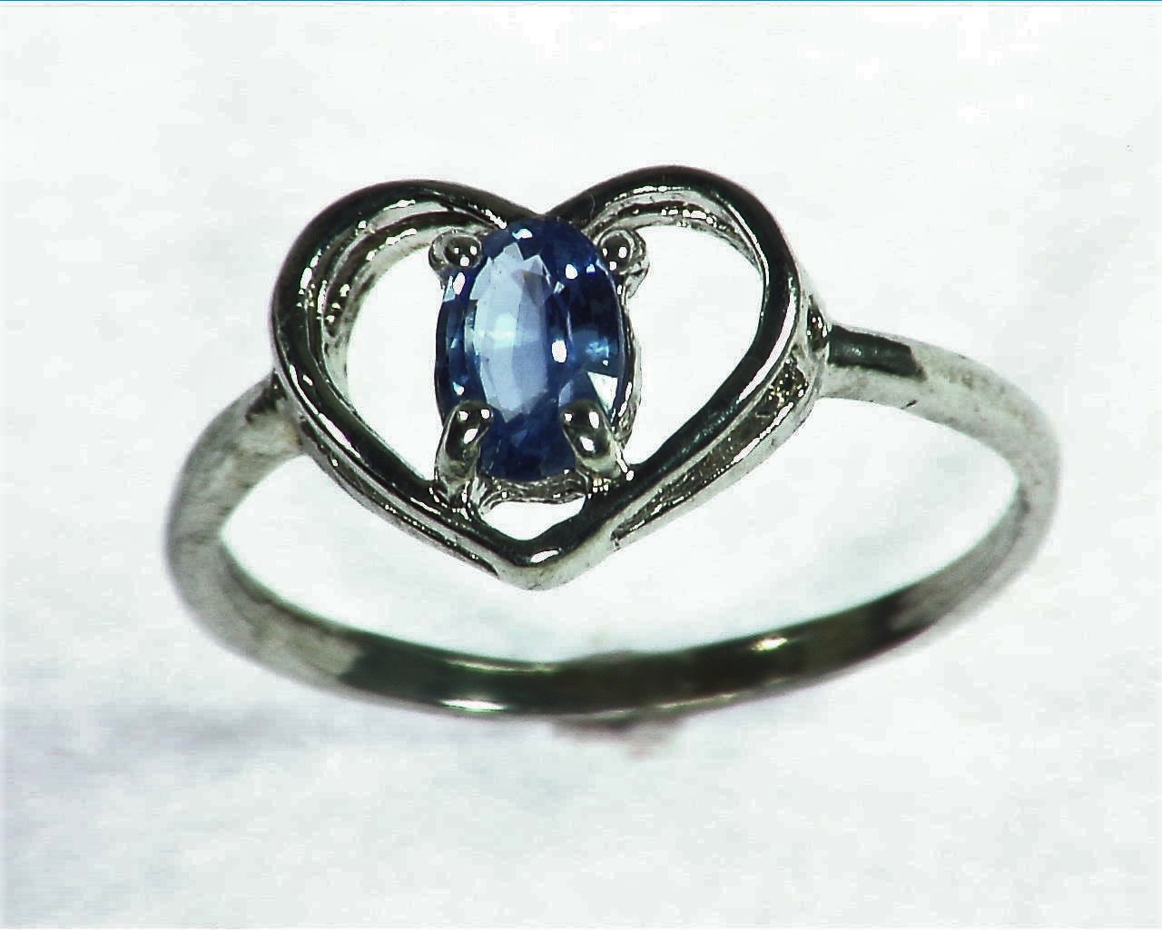 Blue Sapphire Sterling Silver Lady,s Ring RSS1057 2