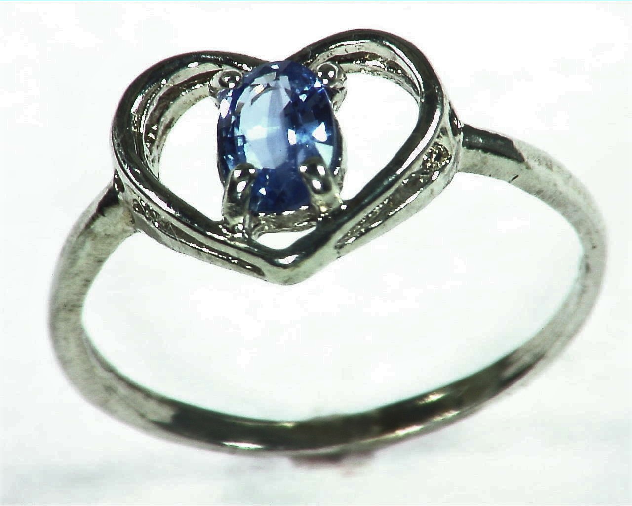 Blue Sapphire Sterling Silver Lady,s Ring RSS1057 5