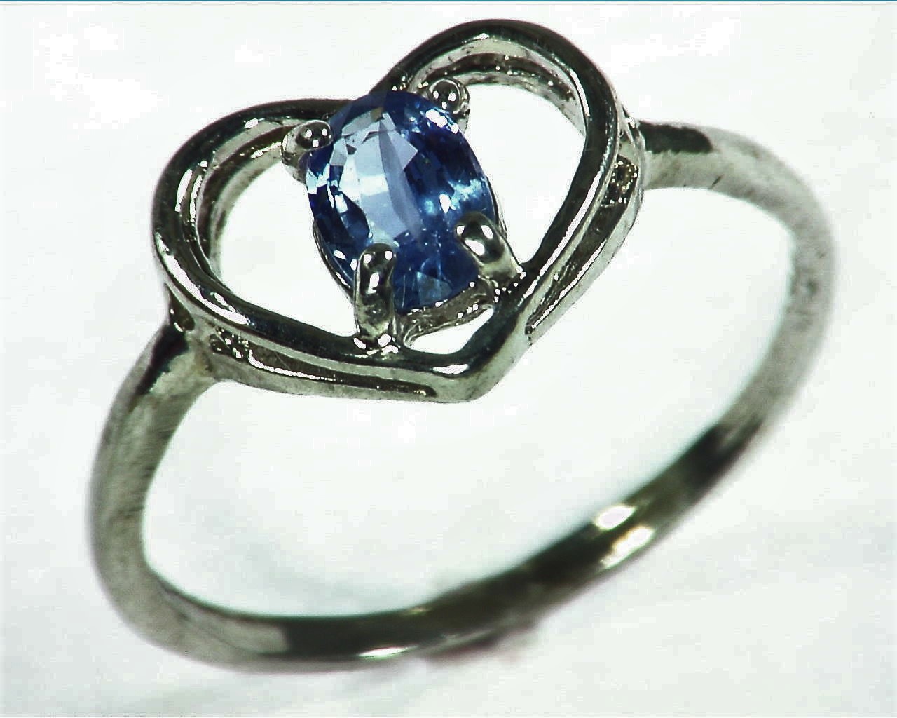 Blue Sapphire Sterling Silver Lady,s Ring RSS1057 6