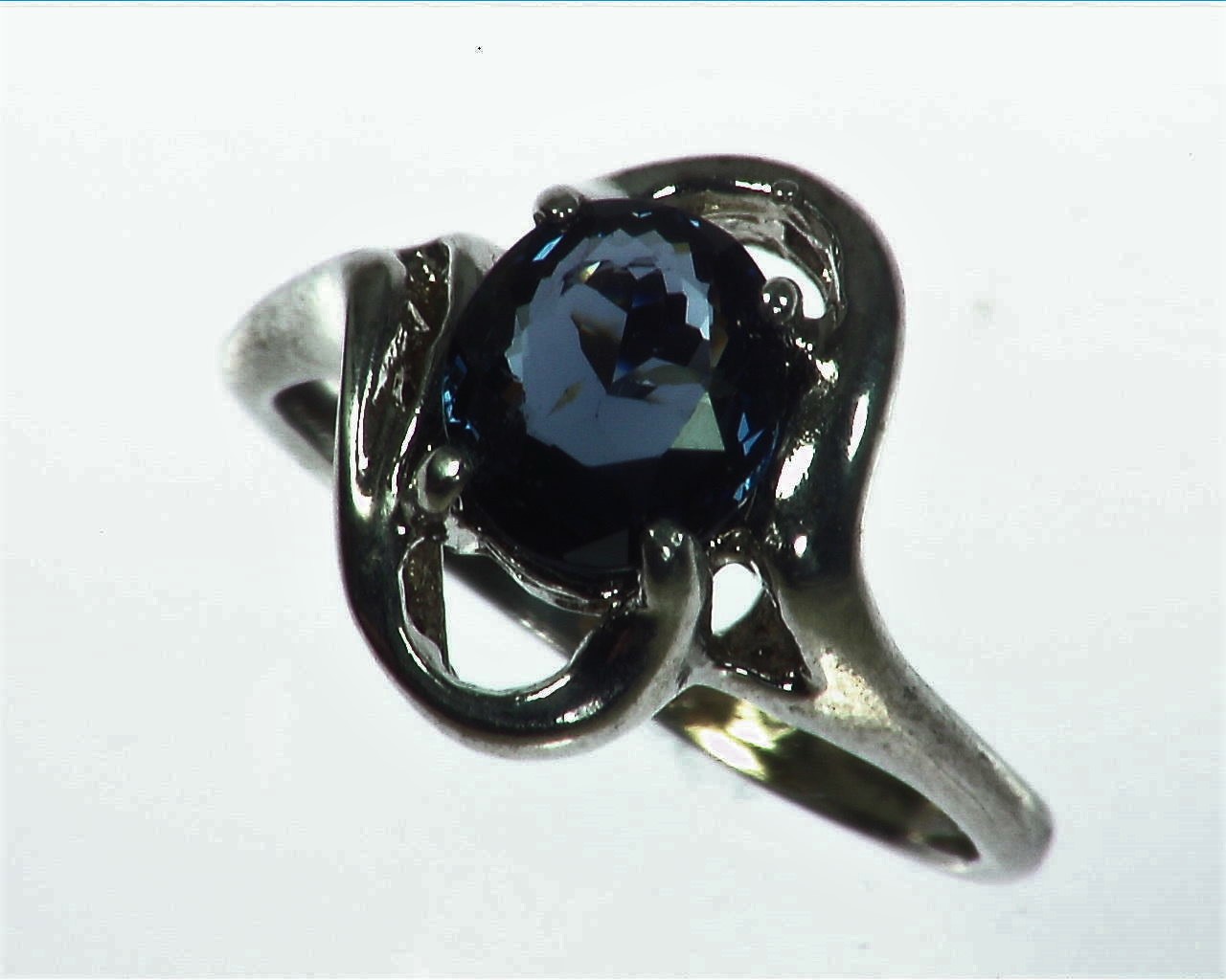 Genuine Untreated Sri Lanka Spinel Blue Spinel Sterling Silver Ring