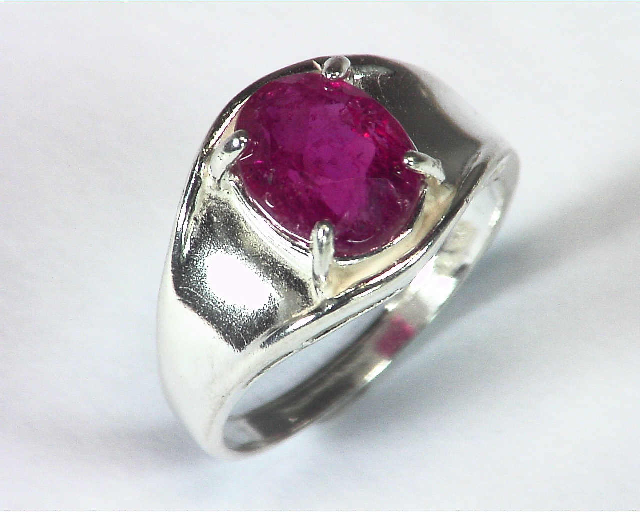 Pink Tourmaline Natural Genuine Gemstone Set in Sterling Silver Ring RSS,415 4
