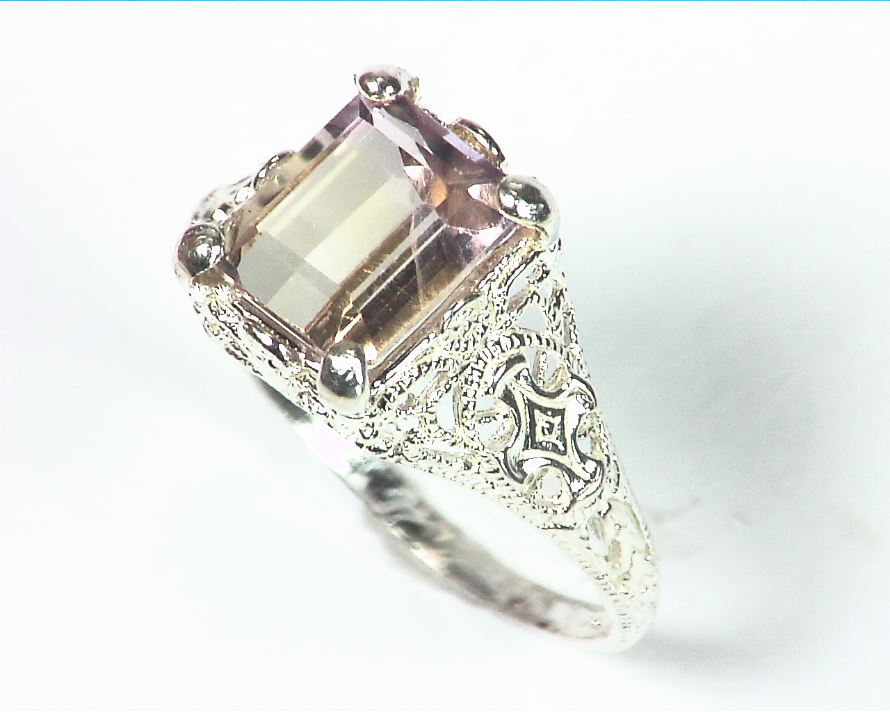 Ametrine Antique Design Sterling Silver Lady,s Ring, RSS,481 4