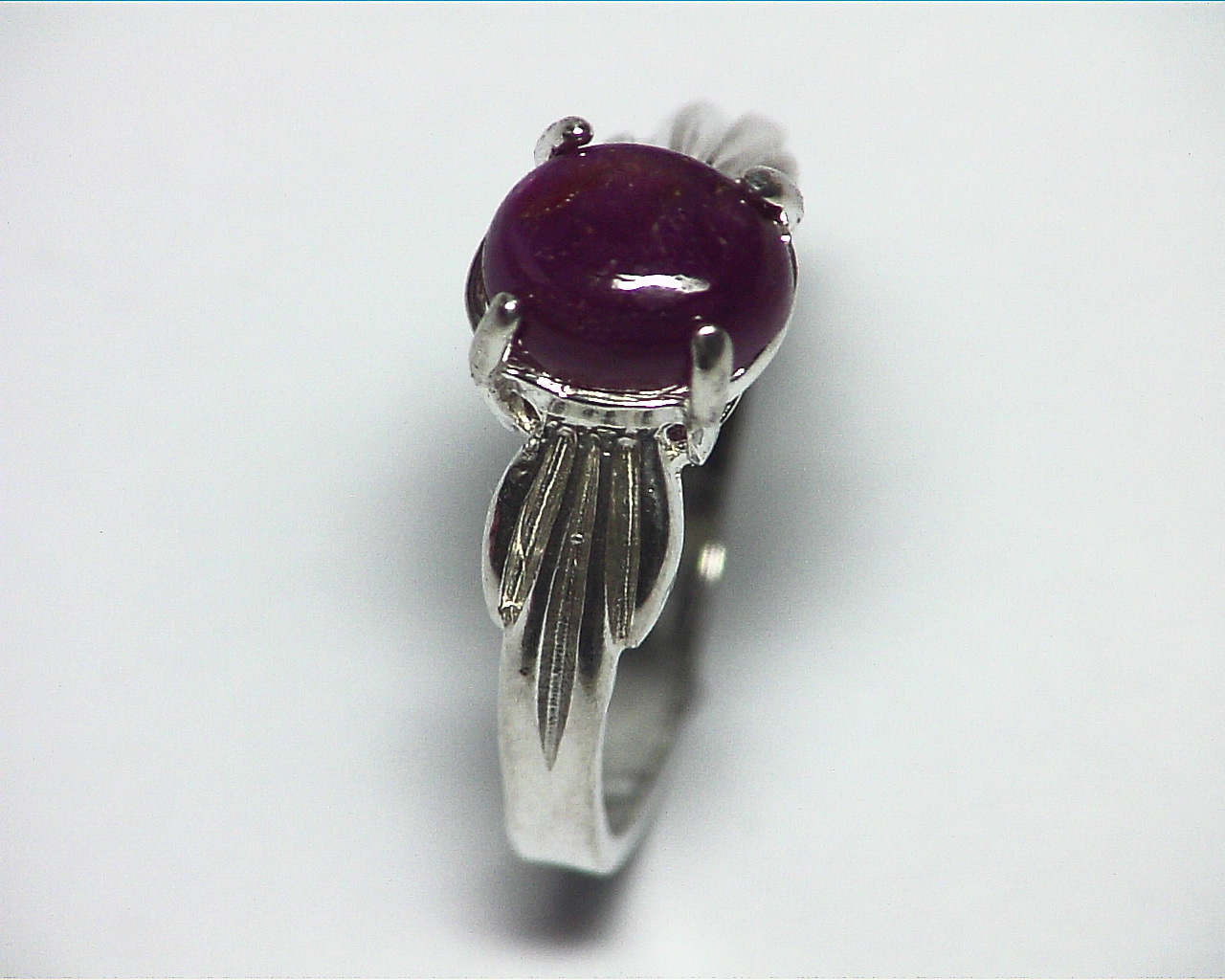Star Ruby Cabochon Natural Genuine Gemstone Sterling Silver Ring RSS,488 3