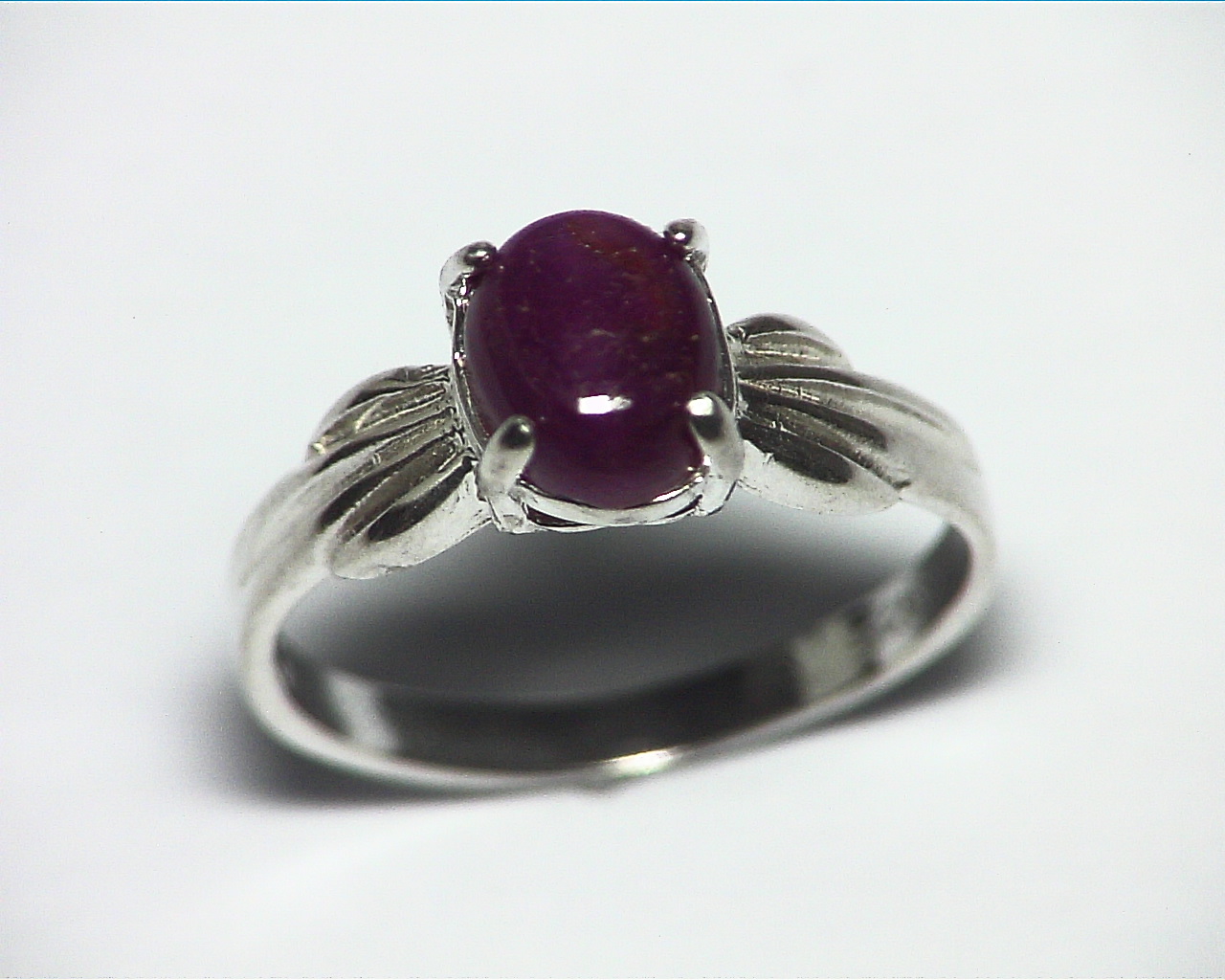 Star Ruby Cabochon Natural Genuine Gemstone Sterling Silver Ring RSS,488 2