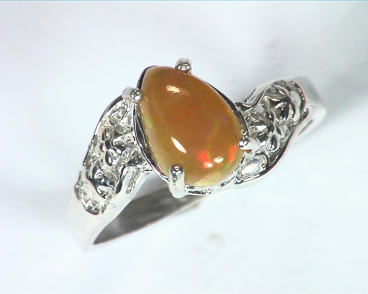 Opal (Mexican) Genuine Gemstone in Sterling silver Ring RSS,600 1