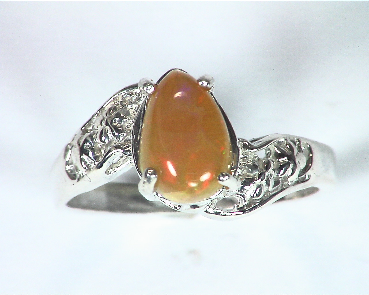 Opal (Mexican) Genuine Gemstone in Sterling silver Ring RSS,600 2